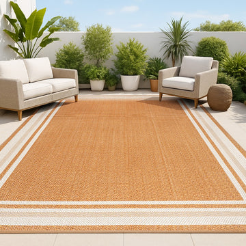 James Modern Border Stripe Indoor/outdoor Area Rug